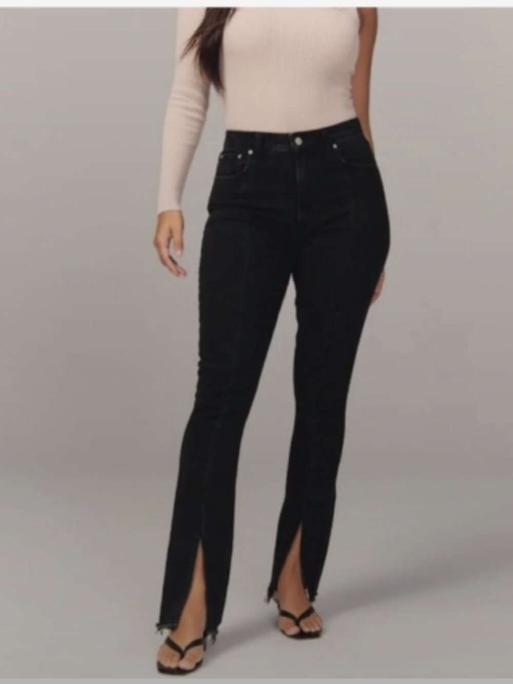 Abercrombie Curve Love High Rise Skinny Jeans Split Front